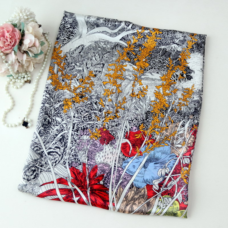 Travel Hair Accessories - وشاح حريري فاخر بطول 110 سم،
