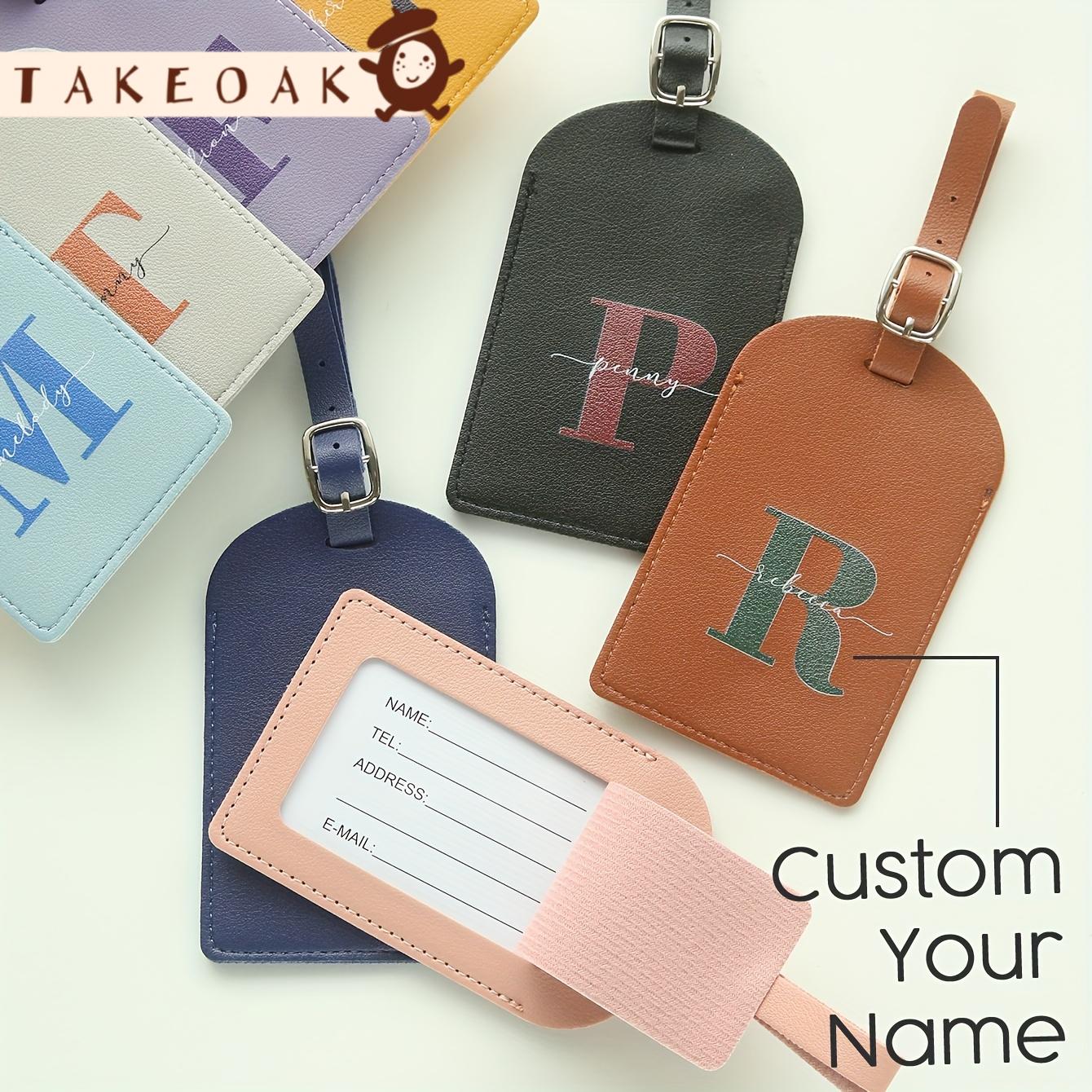 Travel Accessories Overseas - بطاقة أمتعة جلدية مخصصة بالاسم الأولي