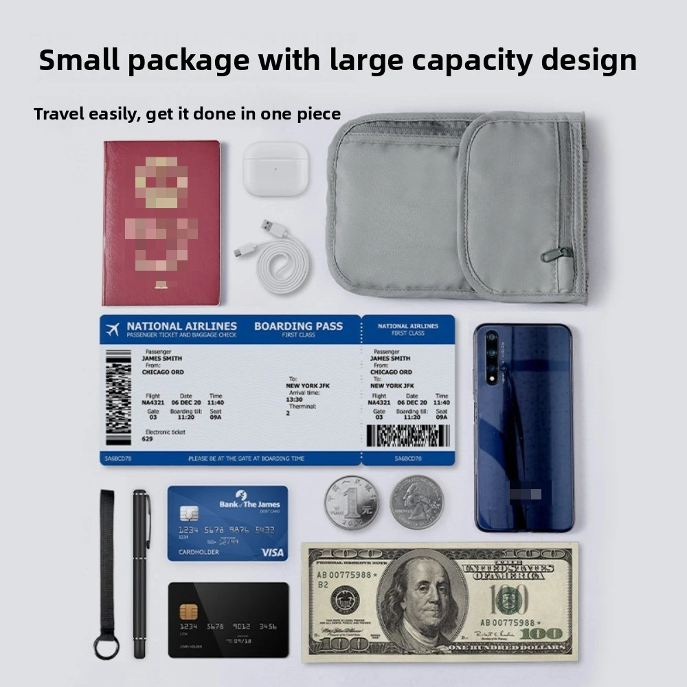 Travel Accessories Overseas - حقيبة خصر مخفية مضادة لتقنية RFID،