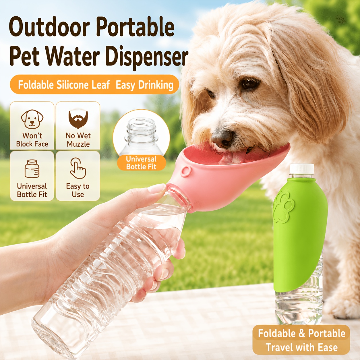Travel Accessories Dog - كوب ماء محمول للكلاب للاستخدام الخارجي،