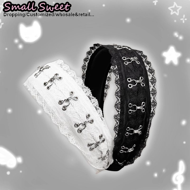 Travel Accessories For Girls - عصابات رأس نسائية من الدانتيل باللونين
