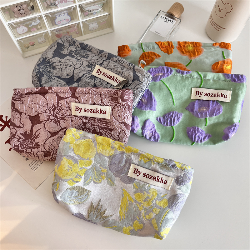 Travel Accessories Pouch For Women - الفرنسية تنقش الزهور السفر حقيبة التخزين