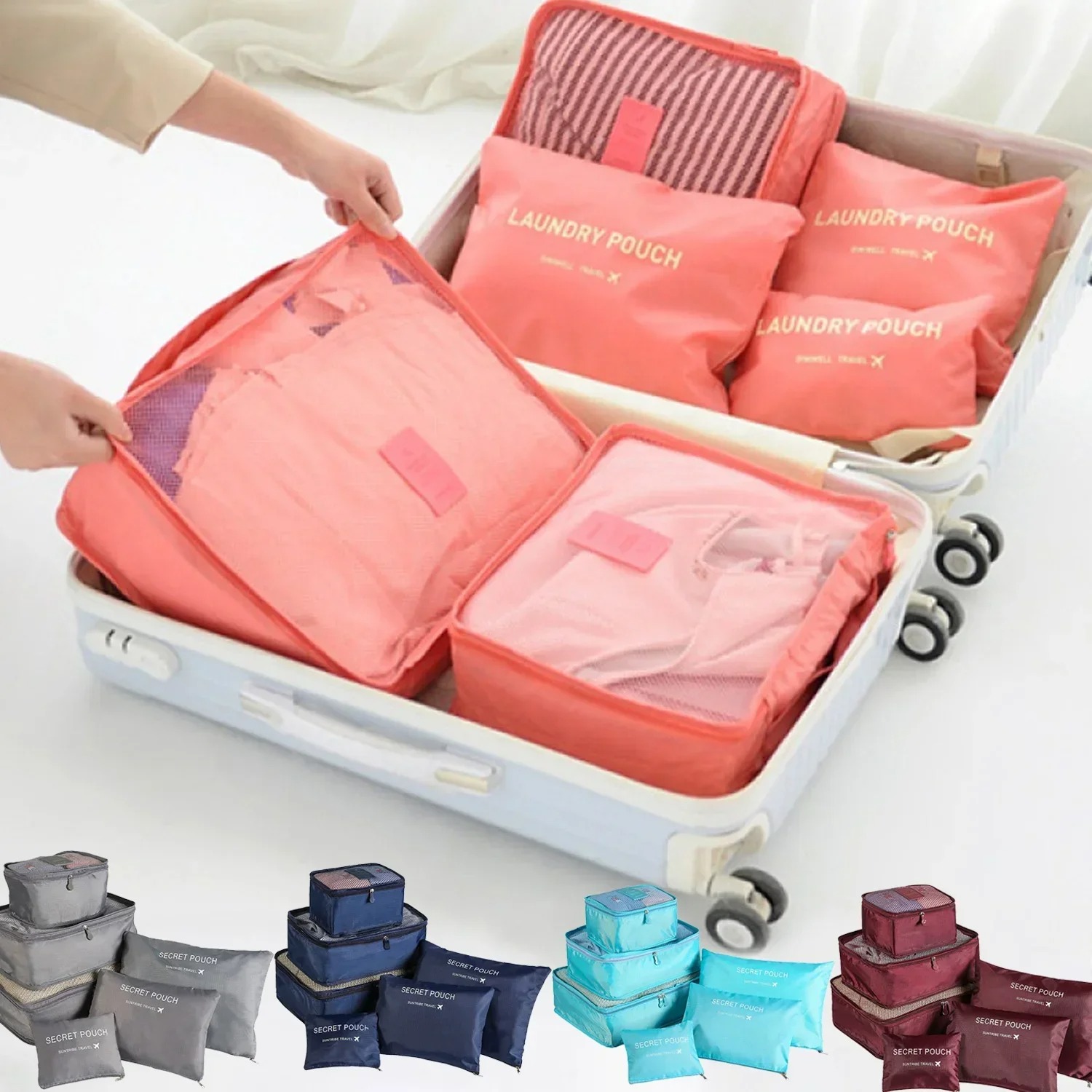 Travel Accessories Organiser - مجموعة من 6 حقائب تخزين للسفر،