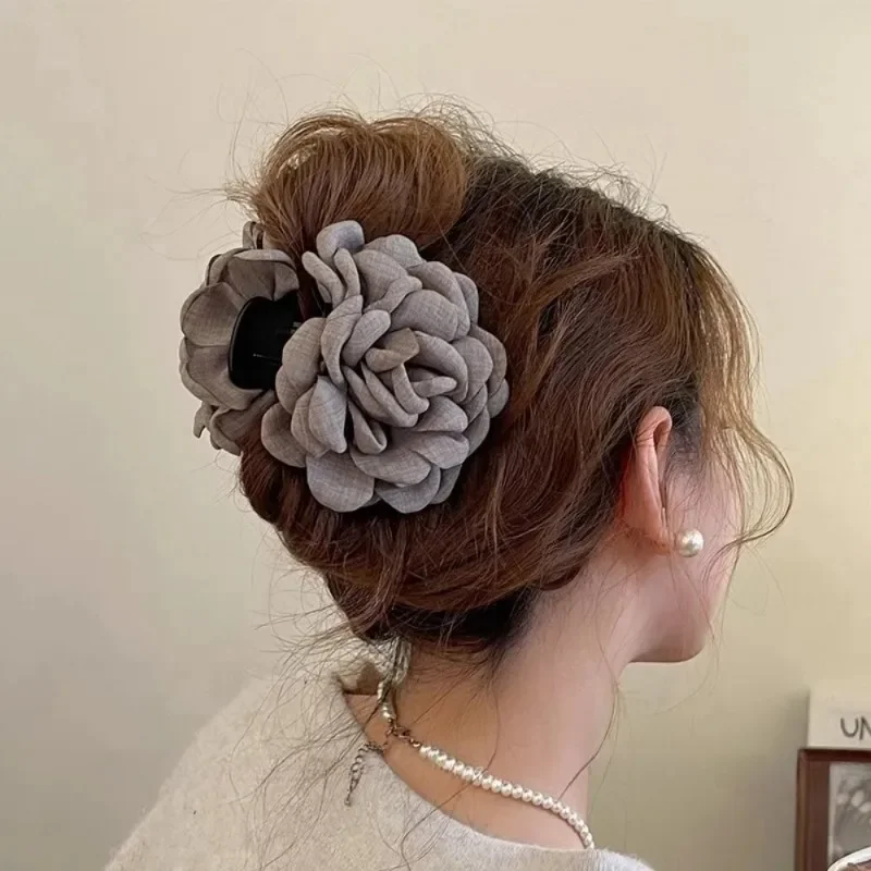 Travel Accessories For Girls - الفرنسية النسيج روز زهرة مشبك شعر