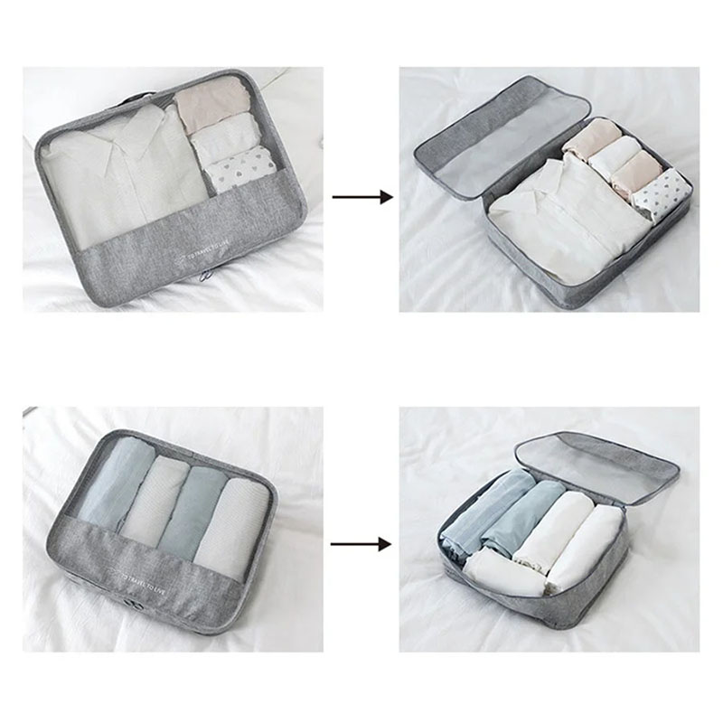 مجموعة من 7 قطع من حقائب السفر - مراجعة Travel Accessories Pouch For Women وسعره