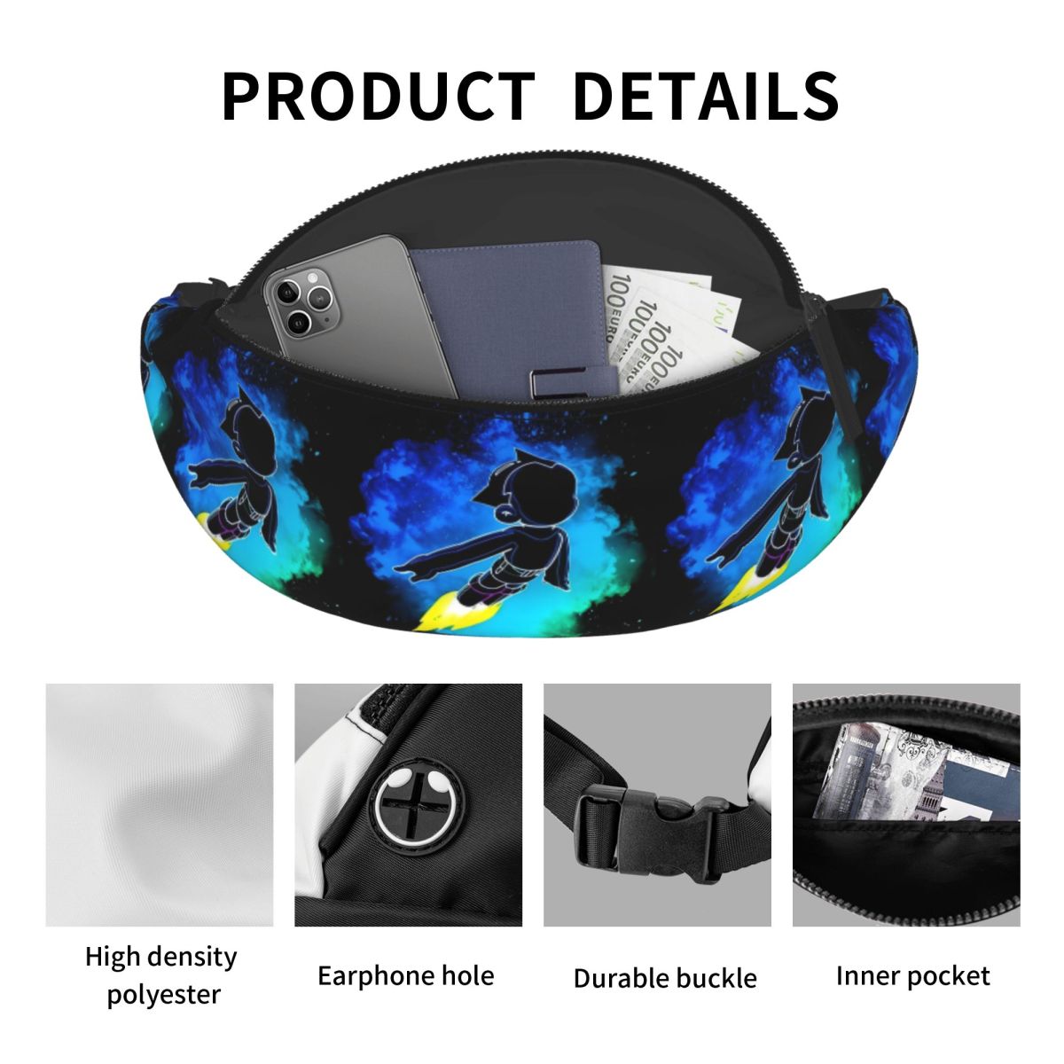 حقيبة خصر كرتونية مخصصة بتصميم - مراجعة Travel Accessories Pouch For Women وسعره