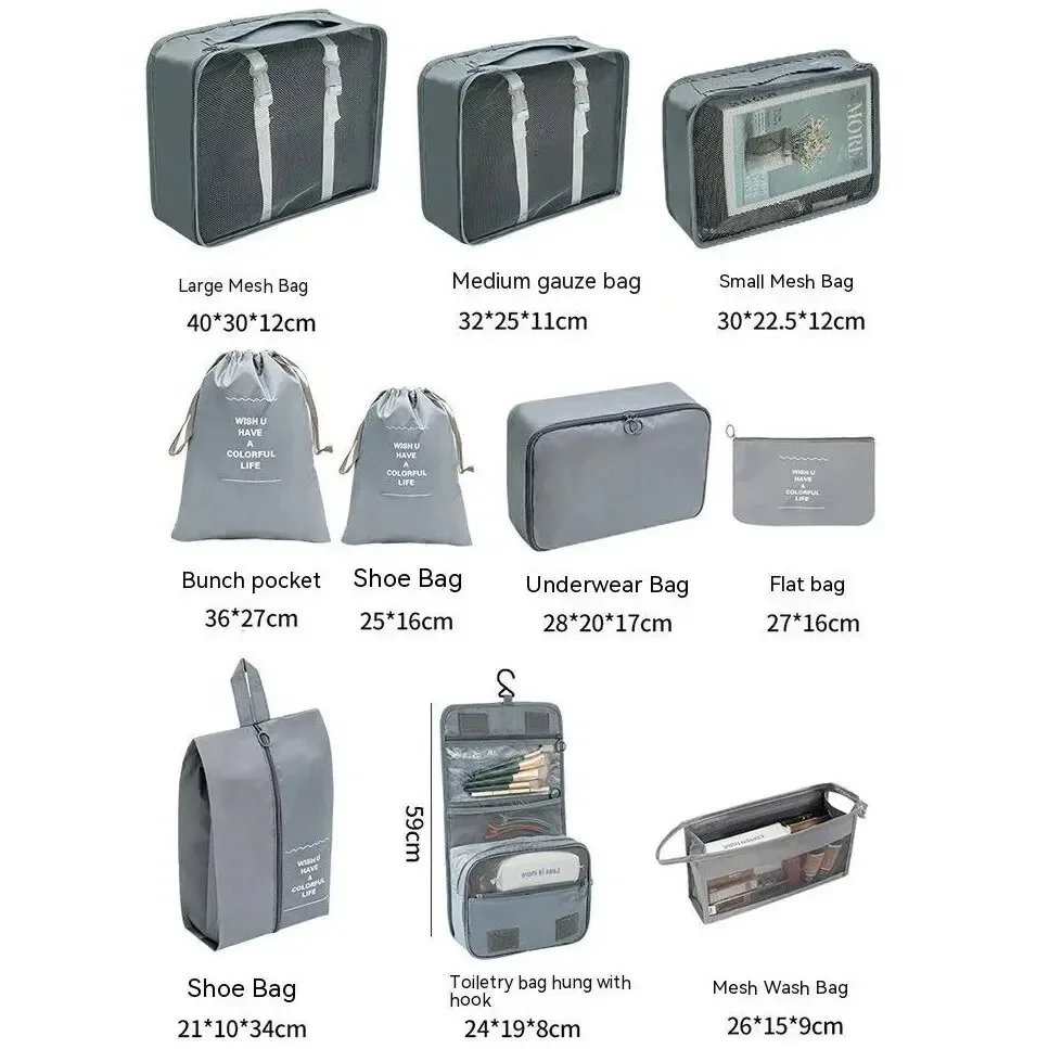 7/8/9/10 قطعة مجموعة السفر الم - مراجعة Travel Accessories Organiser وسعره
