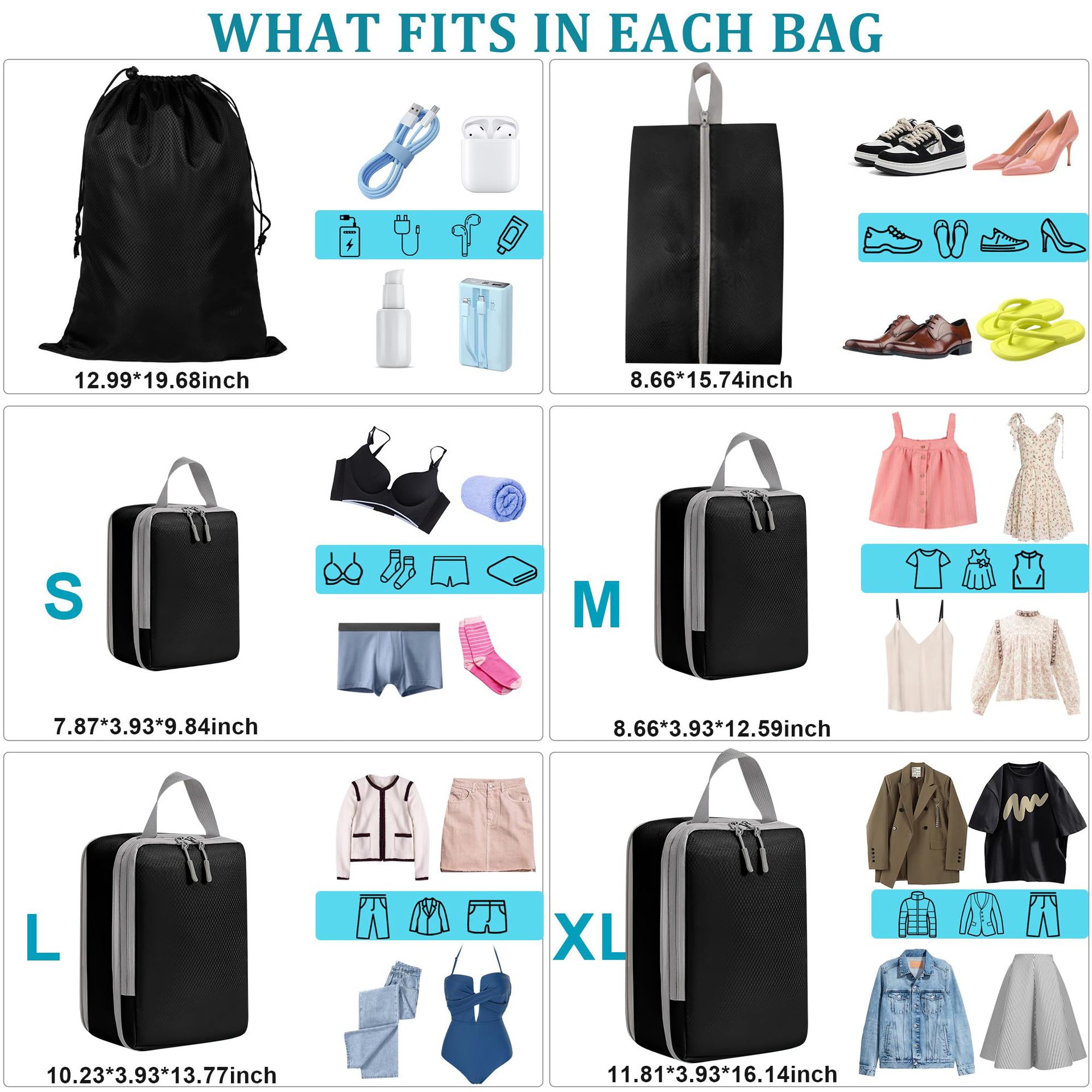 6 مجموعات من حقائب التعبئة الم - مراجعة Travel Accessories Organiser وسعره