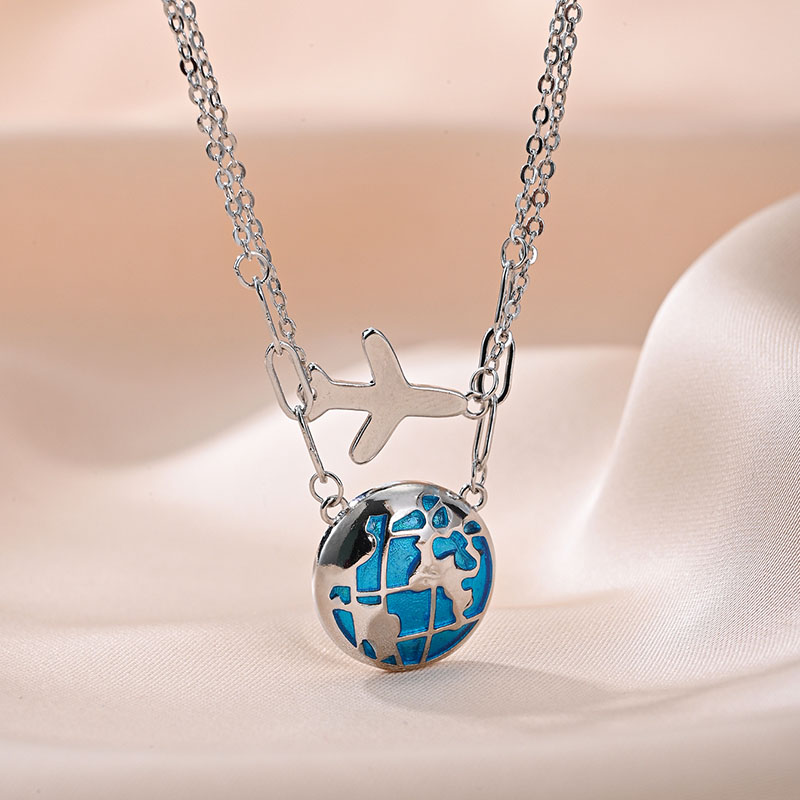 سلسلة مزدوجة العالم قلادة الطا - مراجعة Travel Accessories Plane وسعره