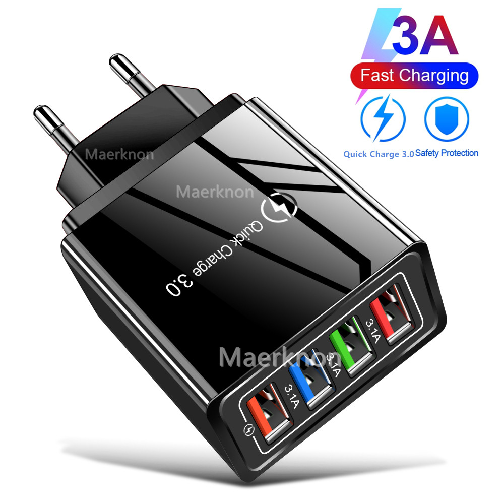شاحن سفر سريع بـ 4 منافذ USB ب - مراجعة Travel Accessories Iphone وسعره