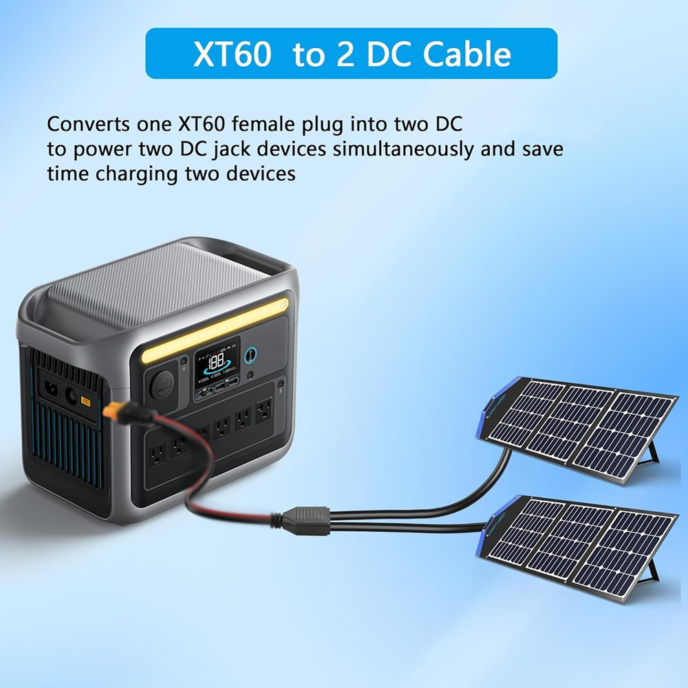 خط توصيل شمسي مع موصل XT60 ذكر - مراجعة Cable Lock Combination وسعره